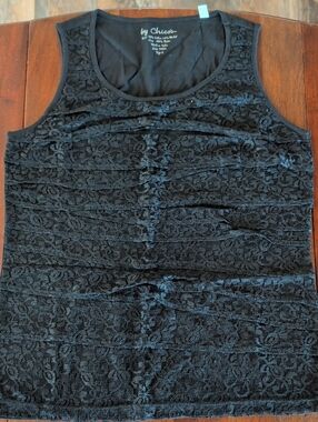 Chico's Black Lace Layered Sleeveless Top